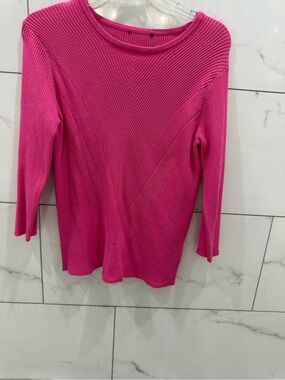 Alfani Hot Pink Ribbed Knit Sweater Sz Large